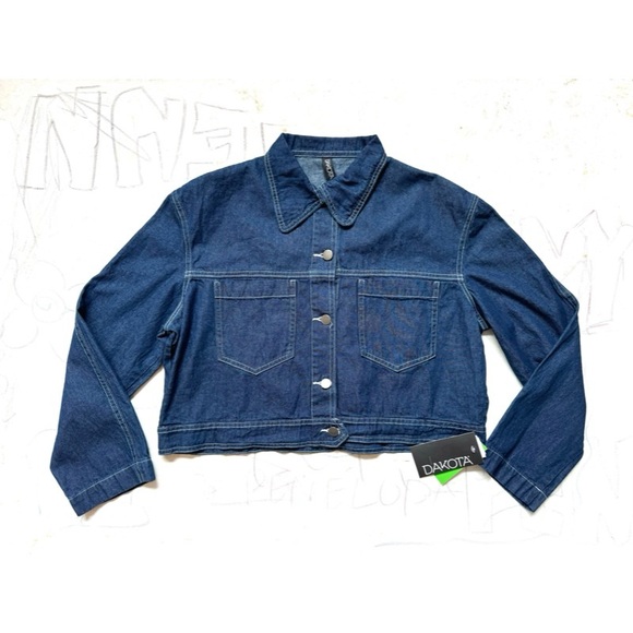 Denim Jacket with The Rolling Stones Transfer Sticker Print on the Back. - Picture 7 of 8